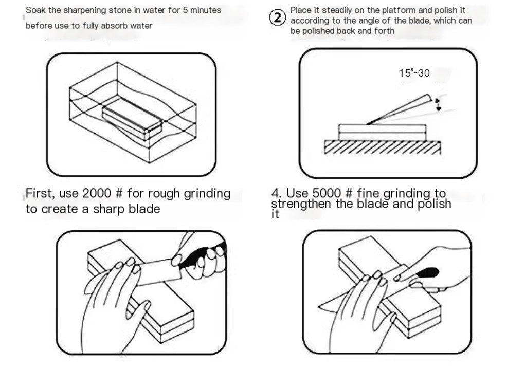 2 in 1 Double-side Whetstone Professional Sharpening Stones  240-1000 Grits with Base